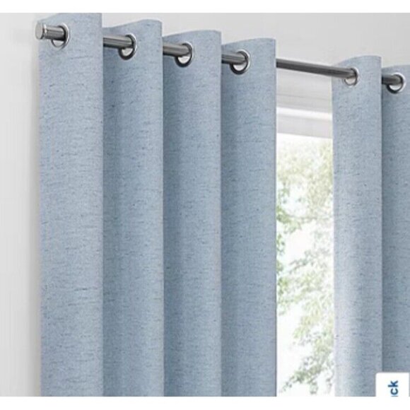 Eclipse Lawson Blackout Grommet Top Single Curtain Panel 50x84 Blue Set Of 2 - Picture 2 of 7